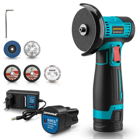 Tomahawk MIG-1500 Brushless Mini Angle Grinder 16V with