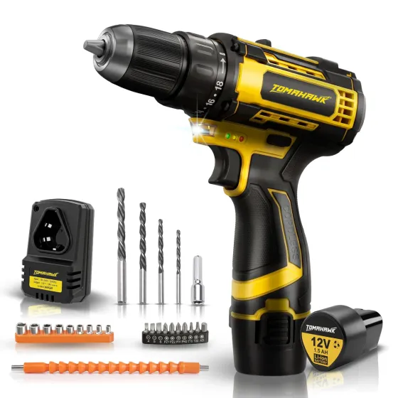 Tomahawk TCDR-12A 12V Cordless Drill/Screwdriver Kit