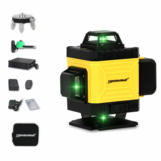 Tomahawk LEV-1616-16 Lines Green Laser Level Pro - 4x360° 4D