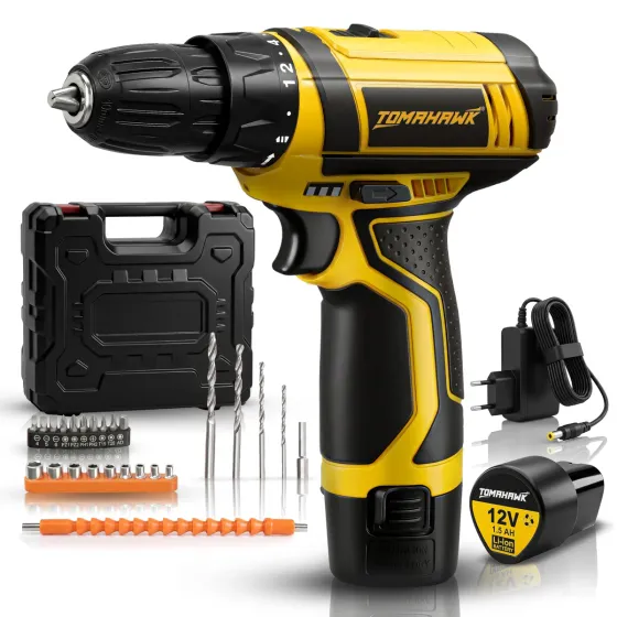 Tomahawk T7600-S 12V Cordless Drill Machine & Screwdriver Kit