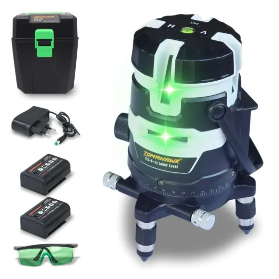 Tomahawk TLL-S-03 - Compact 3 Green Line Laser Level - 98ft