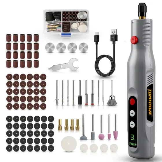 Tomahawk MGK-3000 Cordless Electric Mini Drill Grinder Set –