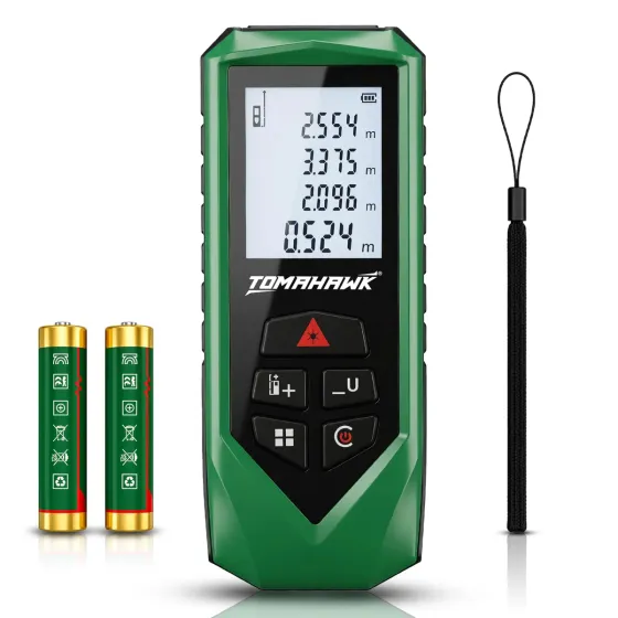 Tomahawk TGR 060 Laser Distance Meter Measurer 196Ft/60M with