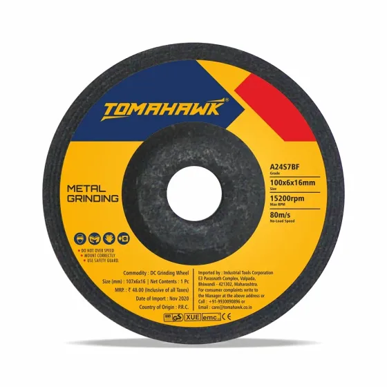 Tomahawk 4" Metal Grinding Abrasive Wheel for Angle Grinders