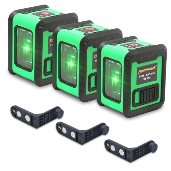 Tomahawk TLL 02 - Compact 2 Green Line Laser Level - 98ft