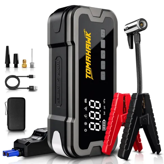 Tomahawk JST-4045 Heavy-Duty Jump Starter with Air Compressor