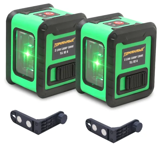 Tomahawk TLL 02 - Compact 2 Green Line Laser Level - 98ft